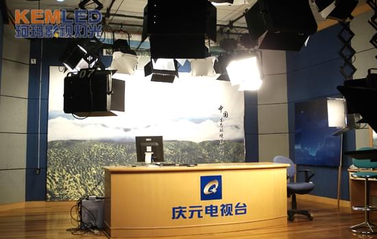 浙江慶元電視臺新聞演播室燈光實景圖
